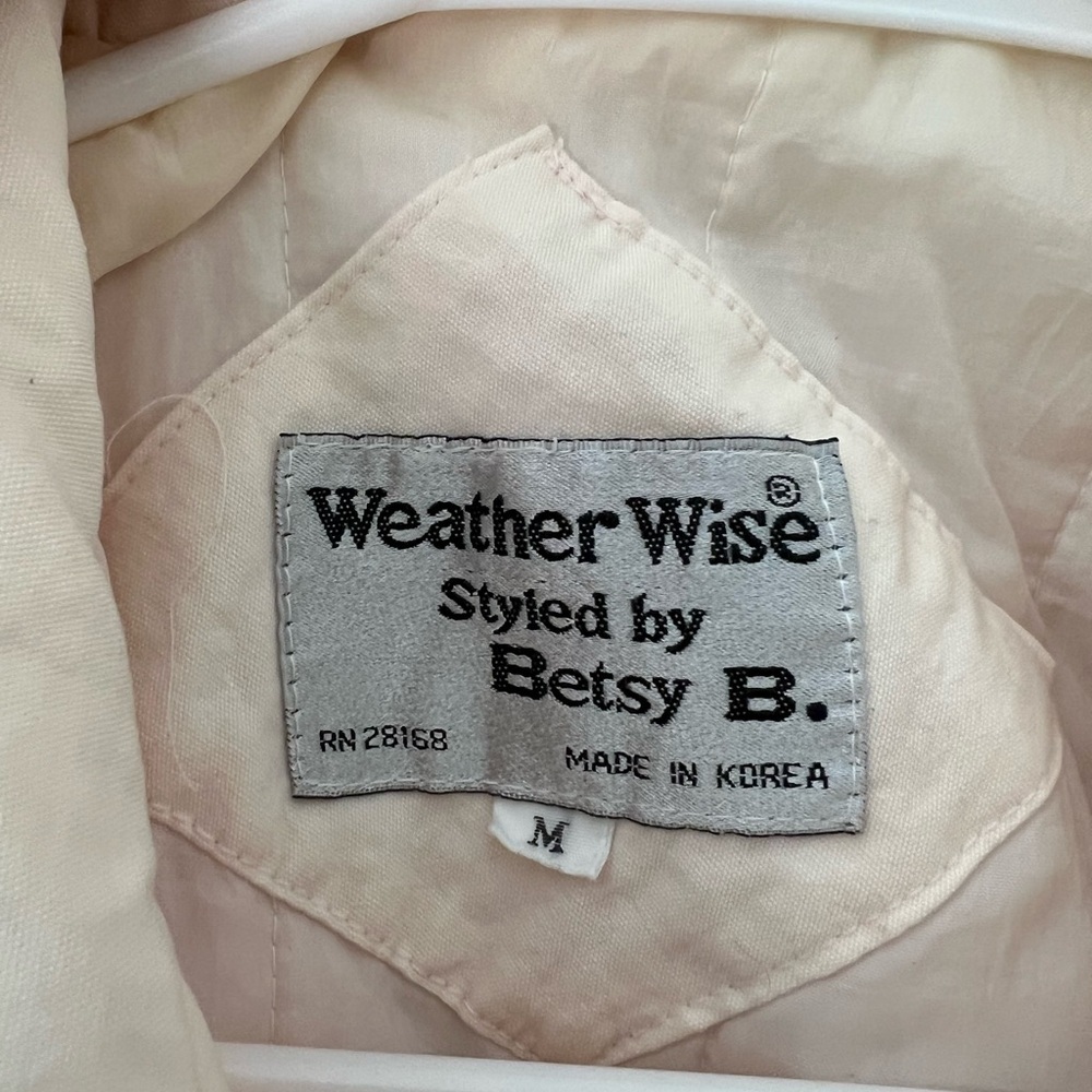 Vintage Weather Wise Betsy B Jacket Cream Pink Windbreaker Lightweight 90s M - Picture 4 of 10